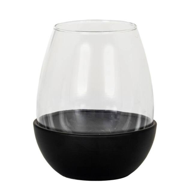 Lemon Pavilion Furniture and Decor Neris Medium Candle Holder with Glass Goblet - L11xW11xH14 cm - Black - image 1