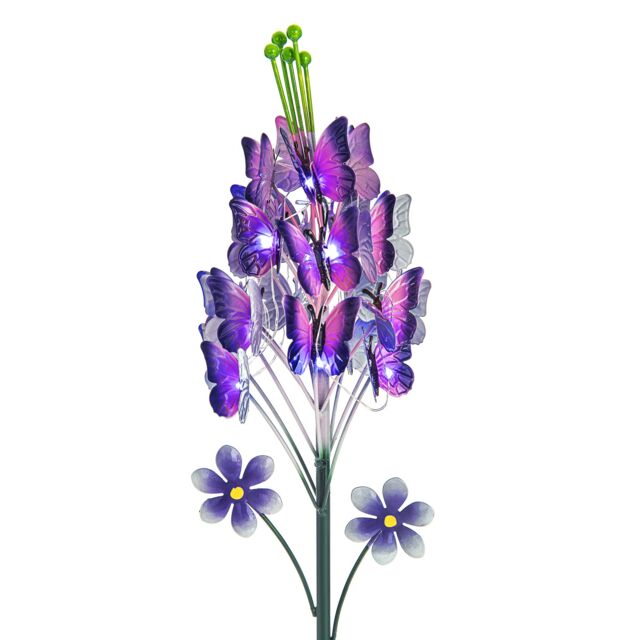 LIVIVO LED Solar Garden Light - 8 Hour Battery-Outdoor Waterproof Stake Lamp in Purple - image 1
