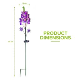 LIVIVO LED Solar Garden Light - 8 Hour Battery-Outdoor Waterproof Stake Lamp in Purple - thumbnail 3