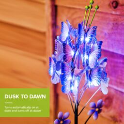 LIVIVO LED Solar Garden Light - 8 Hour Battery-Outdoor Waterproof Stake Lamp in Purple - thumbnail 6