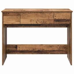 Berkfield Home Traditional Dressing Table with Mirror Old Wood 100x45x76 cm in Brown - Size: 100 x 45 x 76 cm - thumbnail 7