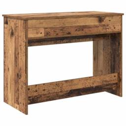 Berkfield Home Traditional Dressing Table with Mirror Old Wood 100x45x76 cm in Brown - Size: 100 x 45 x 76 cm - thumbnail 9