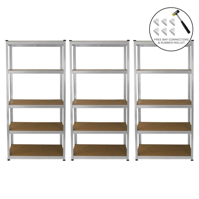 Monstershop 3 x E-Rax Galvanised Racking in Silver - image 1
