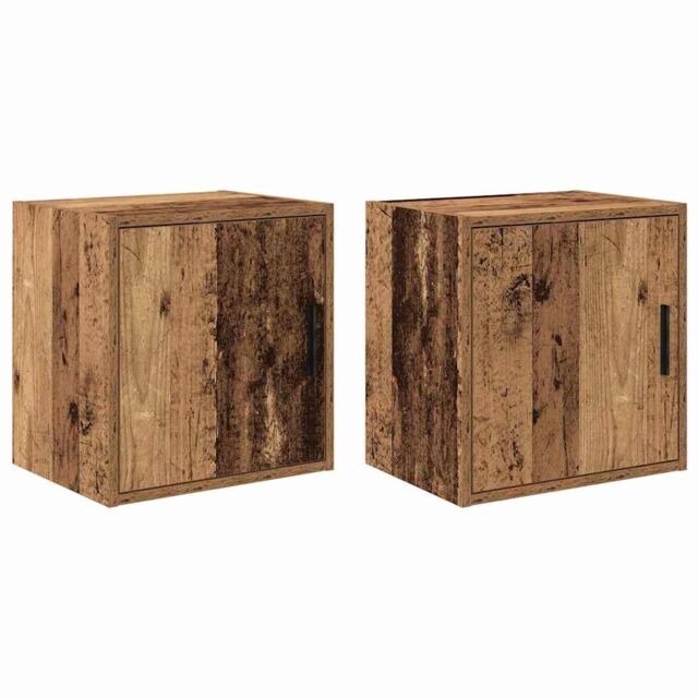 Berkfield Home Garage Wall Cabinets 2 pcs Old Wood Engineered Wood in Brown - image 1