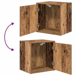 Berkfield Home Garage Wall Cabinets 2 pcs Old Wood Engineered Wood in Brown - thumbnail 9