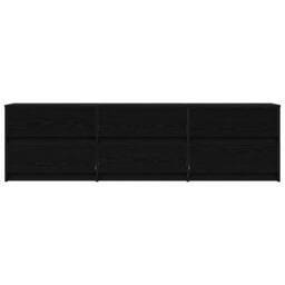Berkfield Home TV Cabinet Black 182 x 34 x 50 cm Engineered wood - thumbnail 8