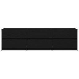 Berkfield Home TV Cabinet Black 182 x 34 x 50 cm Engineered wood - thumbnail 7