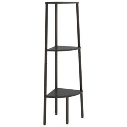 Berkfield Home 3-Tier Corner Shelf Black 45.5x31.5x120 cm - thumbnail 2