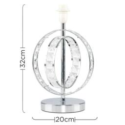 EONLION Table Lamp Base Bedroom Reading Light Modern Jewel Hoop Light in Clear - thumbnail 2
