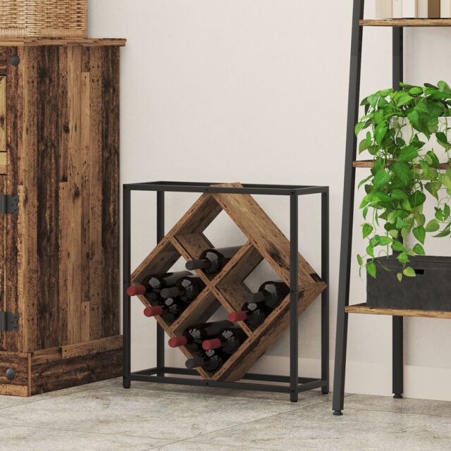 Berkfield Home Wine Rack Old Wood 51x18x52, 5 cm Engineered Wood in Brown - image 1