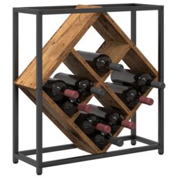 Berkfield Home Wine Rack Old Wood 51x18x52, 5 cm Engineered Wood in Brown - thumbnail 3