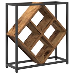 Berkfield Home Wine Rack Old Wood 51x18x52, 5 cm Engineered Wood in Brown - thumbnail 5