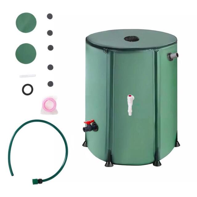 EONLION 160L Collapsible Rain Barrel Water Collection System Rain in Dark Green - Size: 500mm - image 1