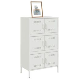 Berkfield Home Highboard White 68x39x113 cm Steel - Size: 68 x 39 x 113 cm - thumbnail 4