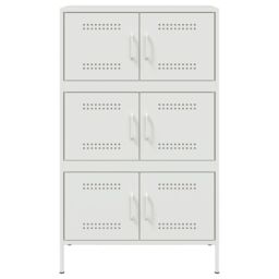 Berkfield Home Highboard White 68x39x113 cm Steel - Size: 68 x 39 x 113 cm - thumbnail 6