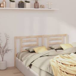 Berkfield Home Bed Headboard 166x4x100 cm Solid Wood Pine in Light Tan - Size: 166 x 4 x 100 cm - thumbnail 2