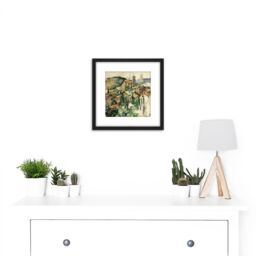 Artery8 Paul Cezanne The Village Of Gardanne Cropped 8X8 Inch Square Wooden Framed Wall Art Print Picture with Mount in Black - thumbnail 2