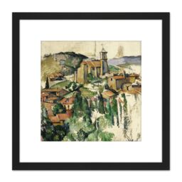 Artery8 Paul Cezanne The Village Of Gardanne Cropped 8X8 Inch Square Wooden Framed Wall Art Print Picture with Mount in Black - thumbnail 1