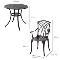 OUTSUNNY 5 PCs Coffee Table Chairs Outdoor Garden Furniture Set with Hole in Brown - thumbnail 3