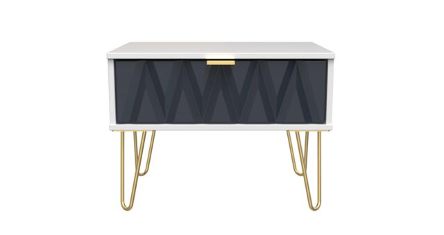 Ready Assembled 2 U Dallas 1 Drawer Wide Side Table (Ready Assembled) in Dark Blue - image 1