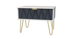 Ready Assembled 2 U Dallas 1 Drawer Wide Side Table (Ready Assembled) in Dark Blue - thumbnail 3