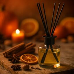Nicola Spring 400g Soy Wax Scented Candle & Reed Diffuser Set - Pumpkin Spice in Clear - thumbnail 3