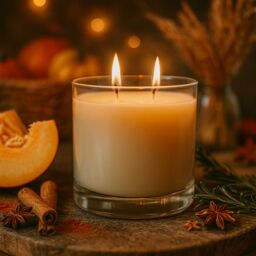 Nicola Spring 400g Soy Wax Scented Candle & Reed Diffuser Set - Pumpkin Spice in Clear - thumbnail 2