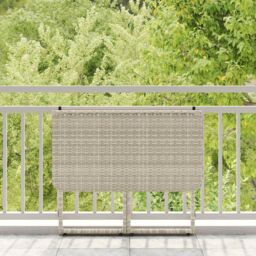 Berkfield Home Folding Garden Table Light Grey 90x51x75 cm Poly Rattan - Size: 90 x 51 x 75 cm - thumbnail 3