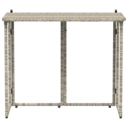 Berkfield Home Folding Garden Table Light Grey 90x51x75 cm Poly Rattan - Size: 90 x 51 x 75 cm - thumbnail 4