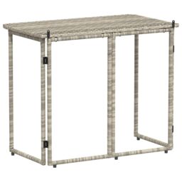 Berkfield Home Folding Garden Table Light Grey 90x51x75 cm Poly Rattan - Size: 90 x 51 x 75 cm - thumbnail 6