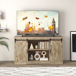 Gymax 150cm Media Entertainment Center TV Stand Cabinet for 65 Inch TVs in Light Oak - thumbnail 8