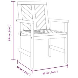 Berkfield Home Garden Dining Chairs 2 pcs Solid Wood Acacia in Brown - thumbnail 8