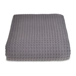Allure Bath Fashions Luxury Hotel Waffle Throw Blanket Bedspread - 100% Cotton in Dark Grey - Size: Small - thumbnail 1