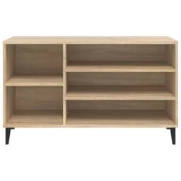 Berkfield Home Shoe Cabinet Sonoma Oak 102x36x60 cm Engineered Wood in Beige - Size: 102 x 36 x 60 cm - thumbnail 5
