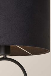 ValueLights Antonia Black Velvet Drum Lamp Shade Matte Black Oval Table Lamp - thumbnail 4