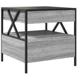 Berkfield Home Coffee Table with Infinity LED Grey Sonoma 50x50x51 cm - Size: 50 x 50 x 51 cm - thumbnail 9