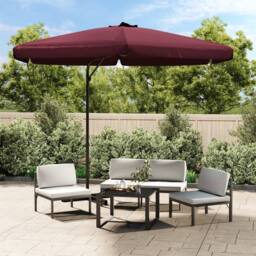 Berkfield Home Garden Parasol with Steel Pole 300 cm Bordeaux Red - thumbnail 1