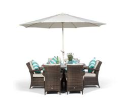 Thats Furniture Arizona Rectangular 6 Seater Rattan Patio Dining Set in Brown - thumbnail 2