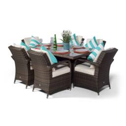 Thats Furniture Arizona Rectangular 6 Seater Rattan Patio Dining Set in Brown - thumbnail 5