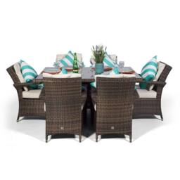 Thats Furniture Arizona Rectangular 6 Seater Rattan Patio Dining Set in Brown - thumbnail 6