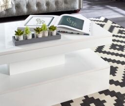 Moderna Coffee Table with LED White Gloss 90cm - thumbnail 9