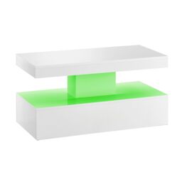 Moderna Coffee Table with LED White Gloss 90cm - thumbnail 2