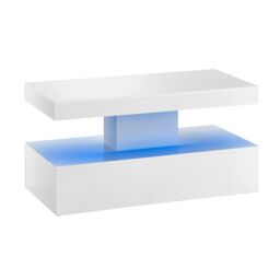 Moderna Coffee Table with LED White Gloss 90cm