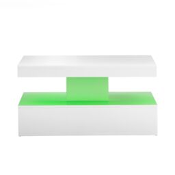 Moderna Coffee Table with LED White Gloss 90cm - thumbnail 5