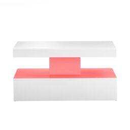 Moderna Coffee Table with LED White Gloss 90cm - thumbnail 6