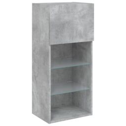 Berkfield Home TV Cabinet with LED Lights Concrete Grey 40.5x30x90 cm - thumbnail 6