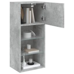 Berkfield Home TV Cabinet with LED Lights Concrete Grey 40.5x30x90 cm - thumbnail 5