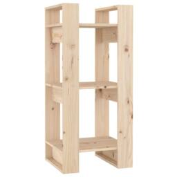 Berkfield Home Beautiful Book Cabinet/Room Divider 41x35x91 cm Solid Wood Pine in Natural - Size: 41 x 35 x 91 cm - thumbnail 3