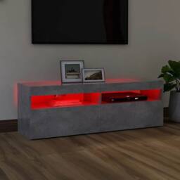 Berkfield Home TV Cabinet with LED Lights Concrete Grey 120x35x40 cm - Size: 120 x 35 x 40 cm - thumbnail 4