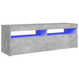 Berkfield Home TV Cabinet with LED Lights Concrete Grey 120x35x40 cm - Size: 120 x 35 x 40 cm - thumbnail 1